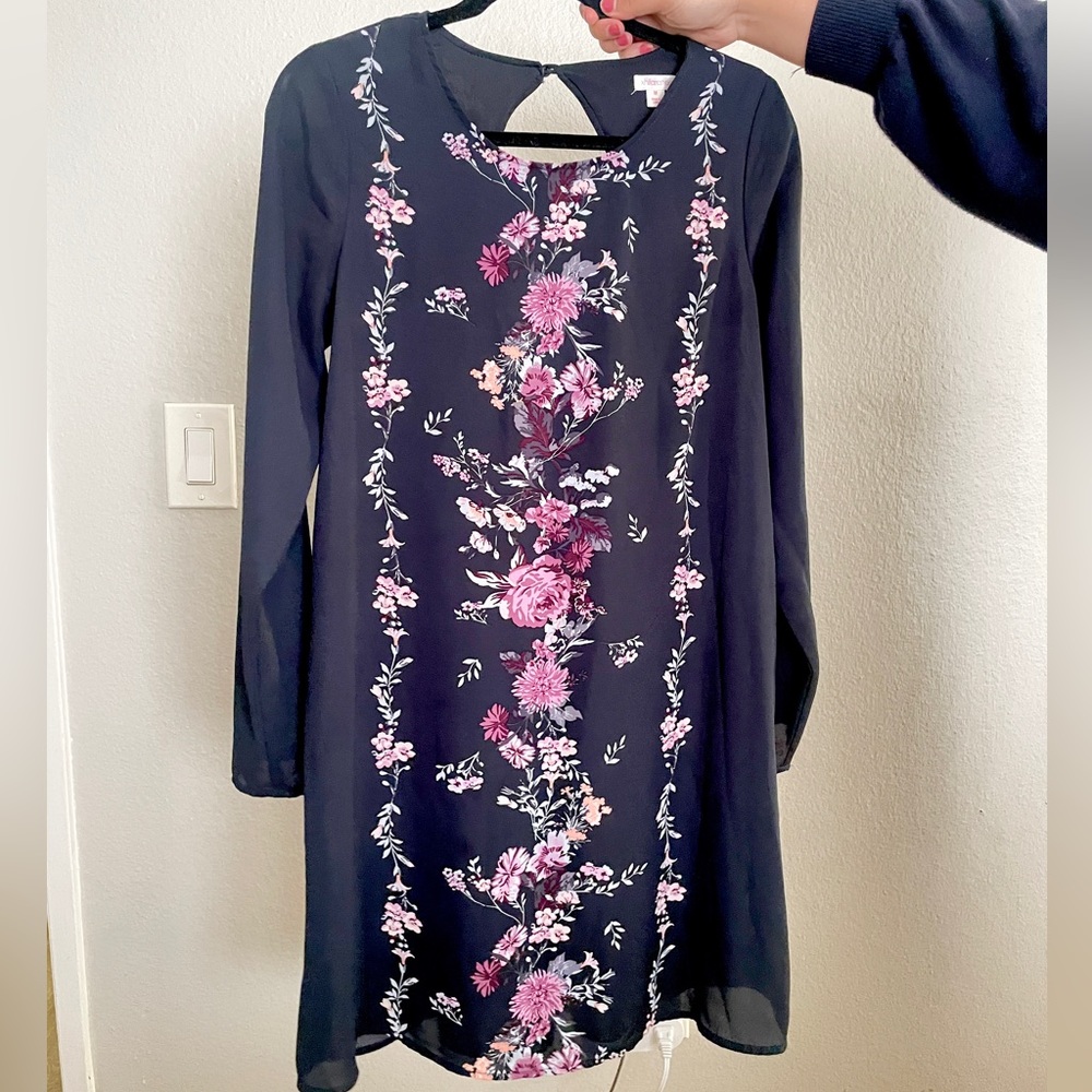 Blue Dress & Floral Print